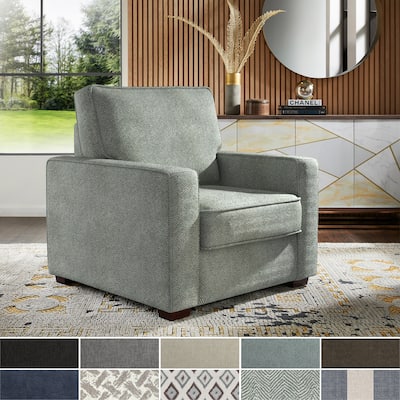 Roros Fabric Upholstered Square Arm Chair by iNSPIRE Q Classic