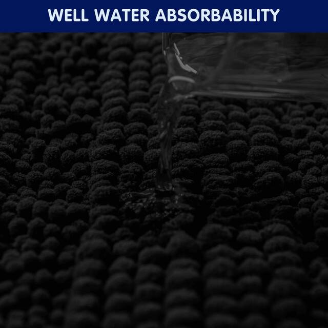 Subrtex Super Soft Absorbent Braided Bathroom Mats Chenille Bath Rugs