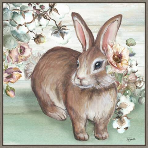 Farmhouse Bunny IV by Tre Sorelle Studios (22 x 22 in.), Framed Canvas Wall Art Print - Sylvie Greywash