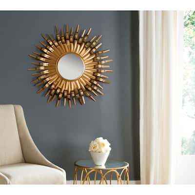 SAFAVIEH Handmade Magan Art Gold Sunburst 36-inch Decorative Mirror - 36" x 36" x 1.5" - 37Wx2Dx37H