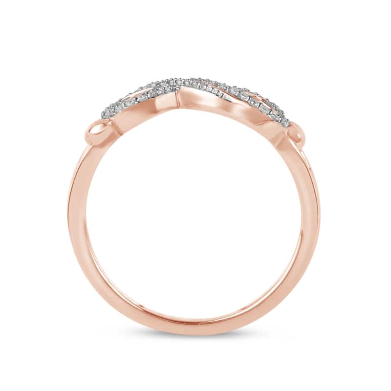 1/8ct TDW Diamond Infinity Heart Promise Ring in 10K Gold for Women