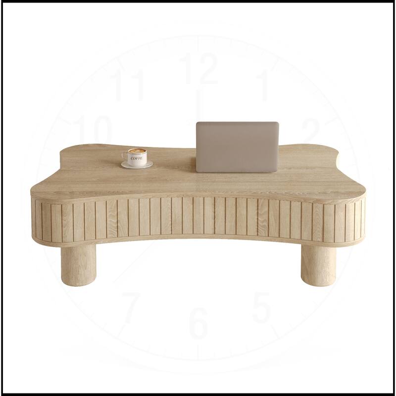 42" Lift Top Coffee Table with Fluted Panel Hidden Storage
