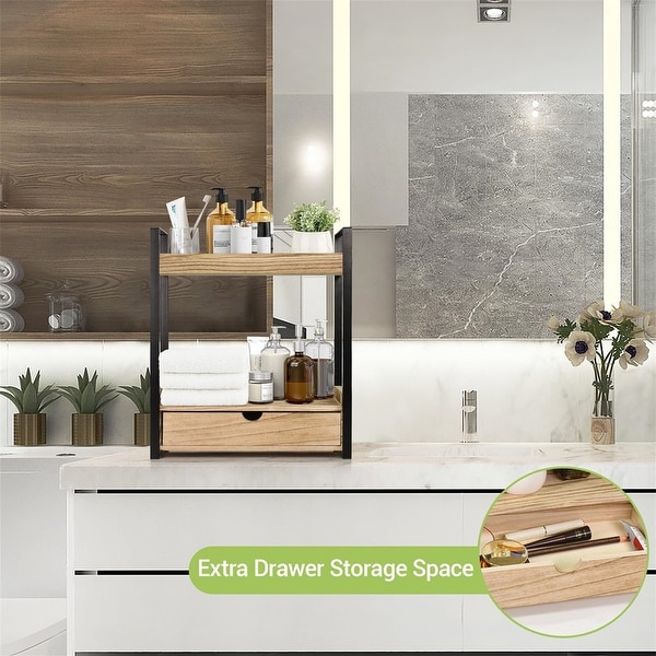 2個セットBATHROOM COUNTERTOP ORGANIZER GRAY 2-in-1 Bathroom