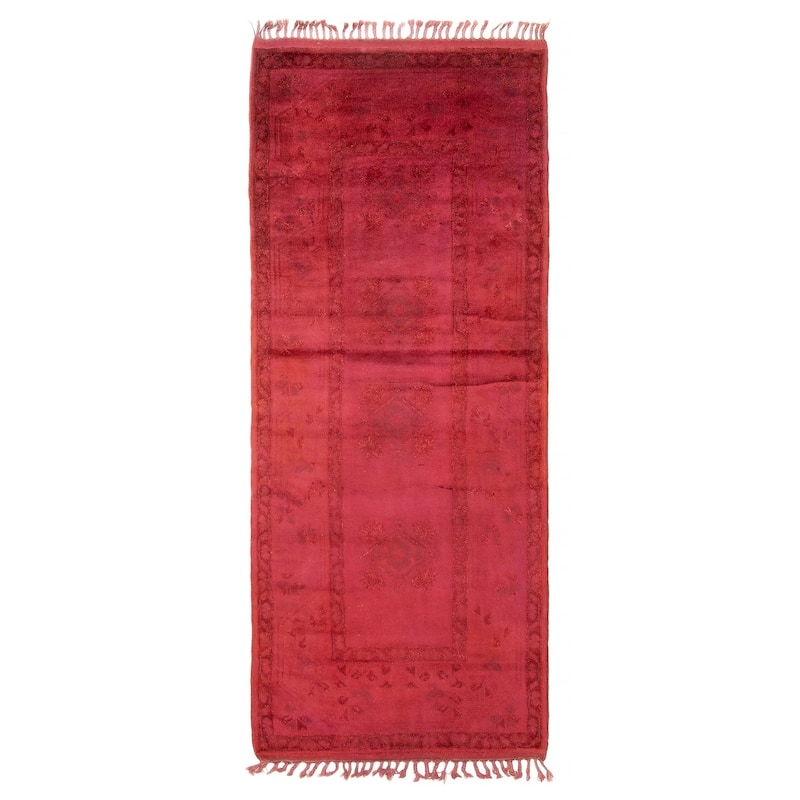 ECARPETGALLERY Hand-knotted Color Transition Red Wool Rug - 2'9 x 6'11 - Red - 2'9 x 6'11
