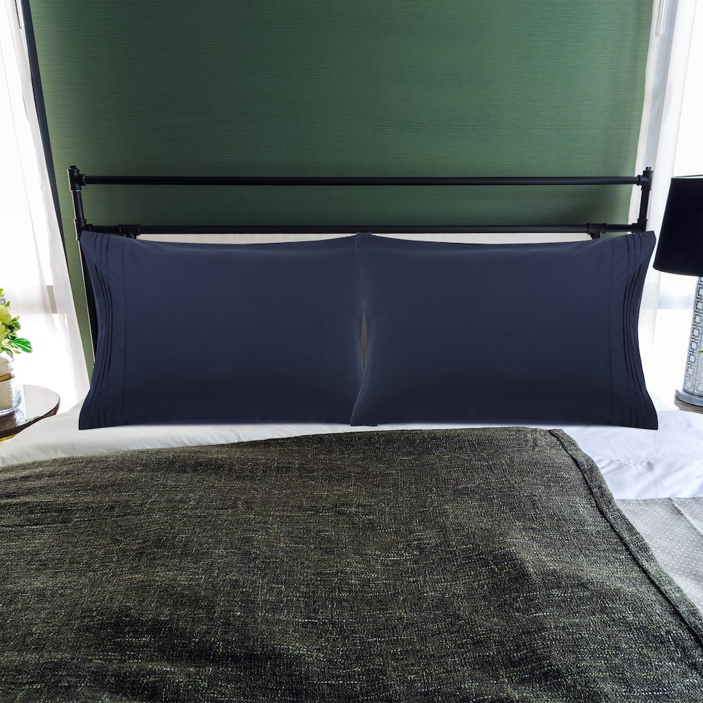 2Pcs Microfiber Embroidery Pillowcases Envelop 20"x26"