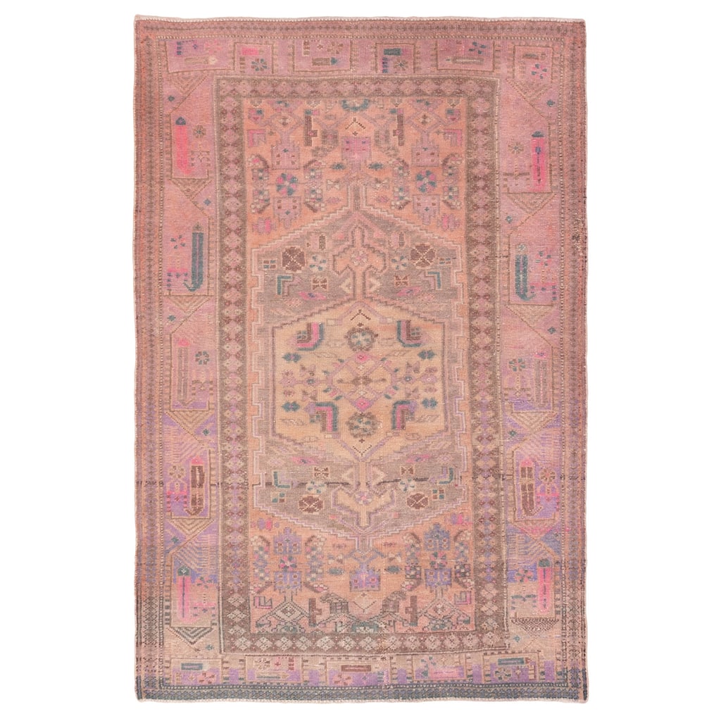 ECARPETGALLERY Hand-knotted Antalya Vintage Copper Wool Rug - 4'1 x 6'5