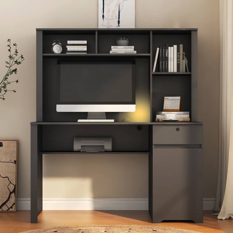 Computer Desk with Hutch and Bookshelf