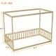 preview thumbnail 9 of 16, Twin Size Canopy Frame Floor Bed with Fence, Guardrails