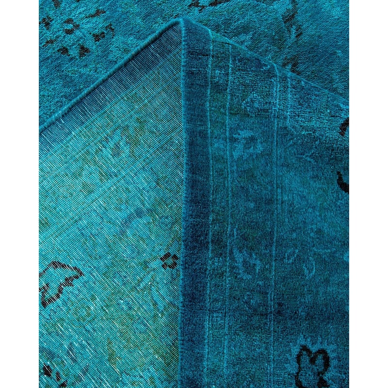 Fine Vibrance, One-of-a-Kind Hand-Knotted Area Rug - Blue, 8' 2" x 10' 9" - 8' 2" x 10' 9"