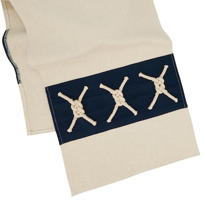Coastal Cottage Rope Knots Applique Table Runner - 16"x72"