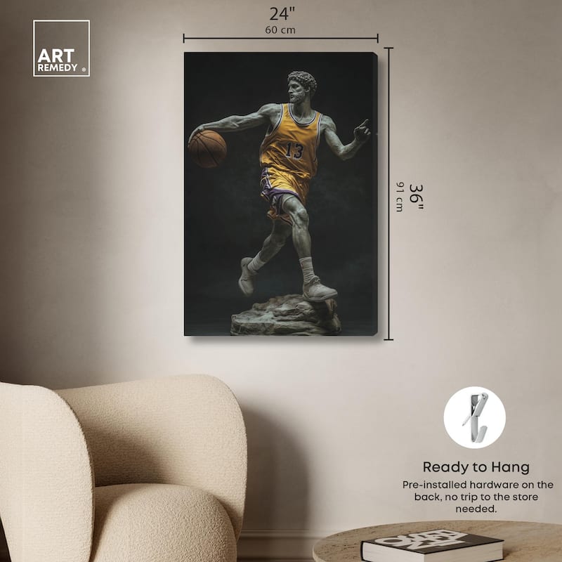 Basketball Sculpture II Canvas by Art Remedy, Gallery Wrapped