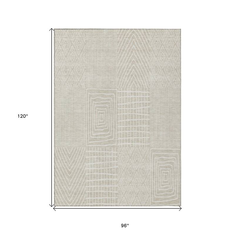 HomeRoots Geometric Transitional Rectangle Outdoor Rug