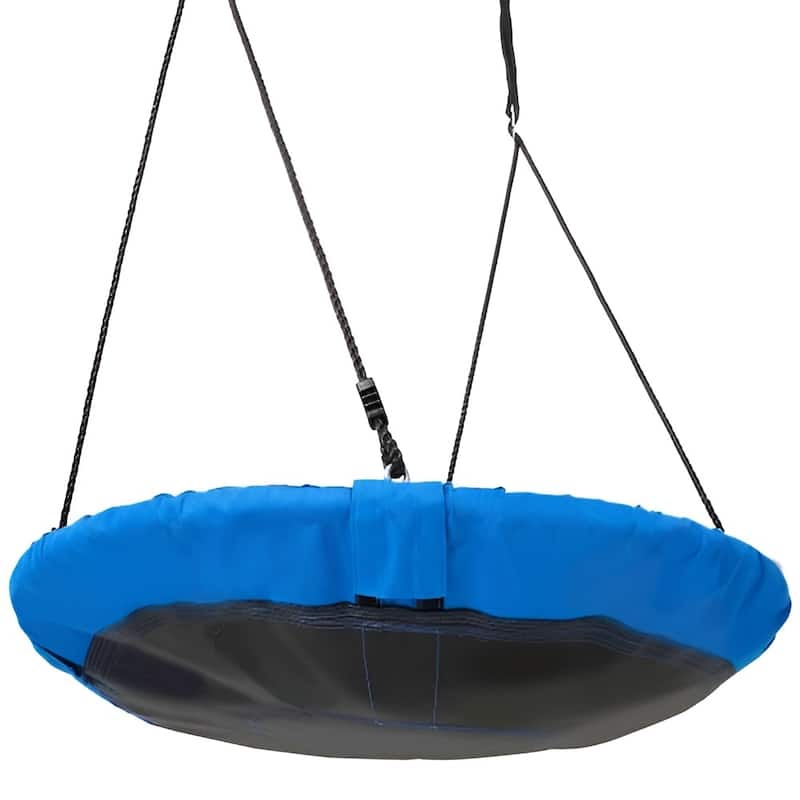 Blue 900D Oxford Saucer Swing, 40 inches Tree Seat with Steel Frame, 750lb Capacity - 40" L x 2" H