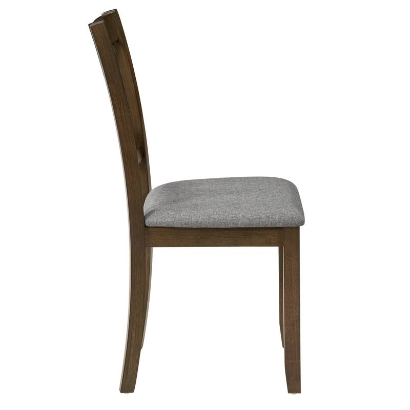 Rustic Side Chair Dining Chair Walnut Reception Chair Linen Chair Cross Backrest Chair with Wood Legs