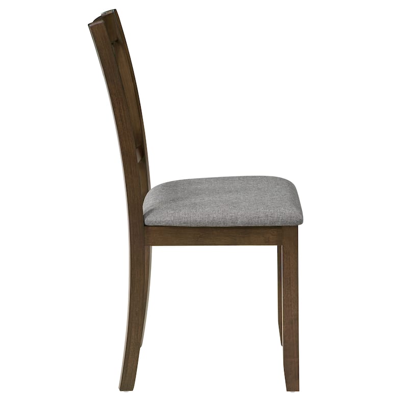 Wooden Dining Chairs Set of 4 with Linen Padded Seat