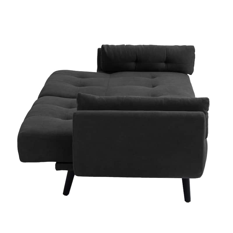 75" Convertible Sleeper Futon Sofa Bed With Adjustable Tufted Back