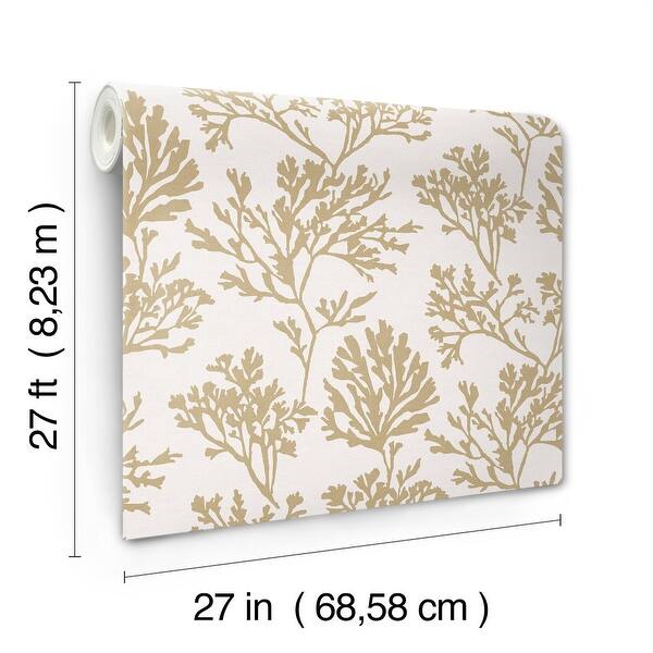 A-Street Prints Tortuga Gold Coral Weave Wallpaper