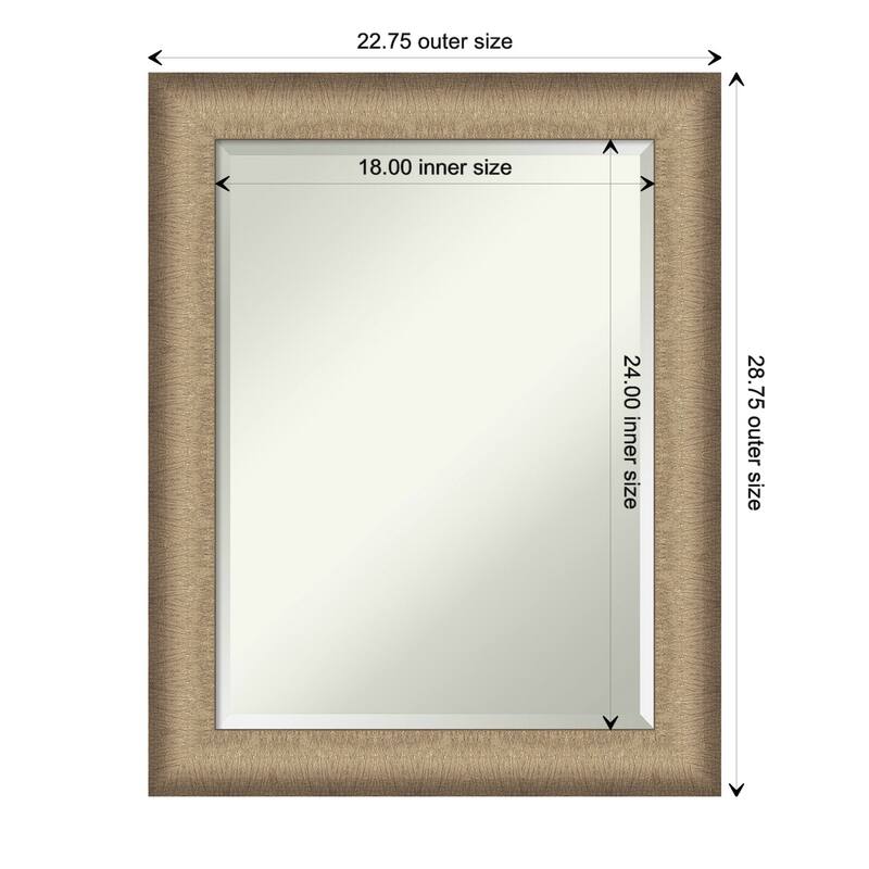 Beveled Wall Mirror - Elegant Brushed Bronze Frame - 22.75 x 28.75-inch - Elegant Brushed Bronze