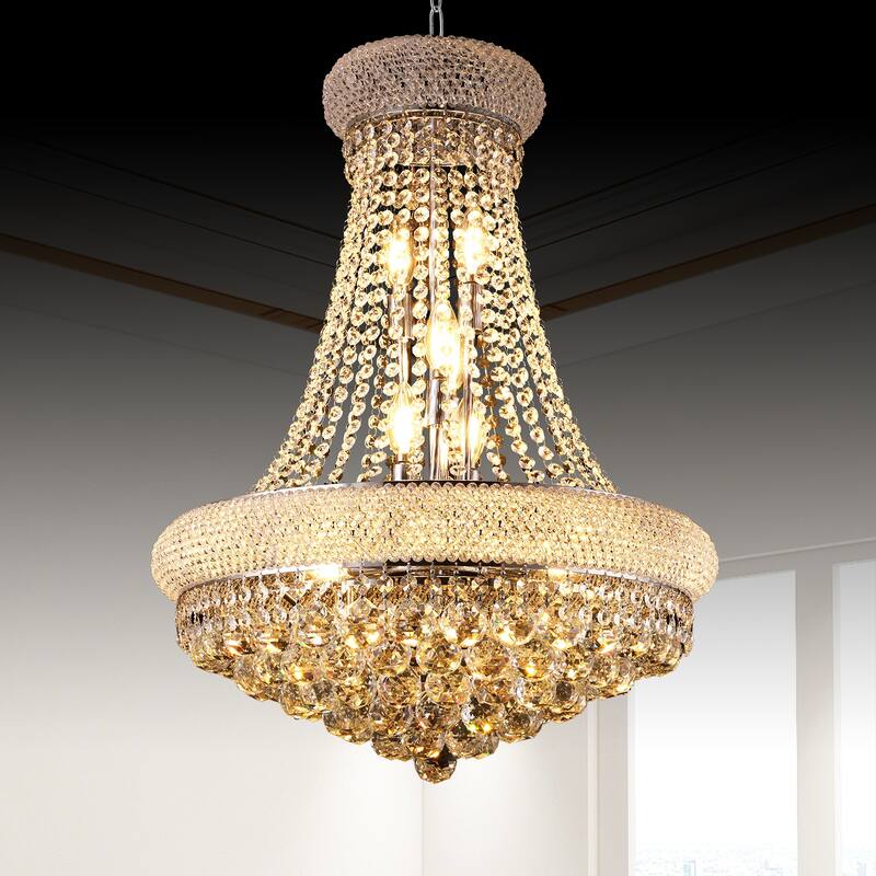 Crystal Chandelier Lighting for Dining Room Modern, Crystal Chandelier Ceiling Light French Empire Crystal Chandelier