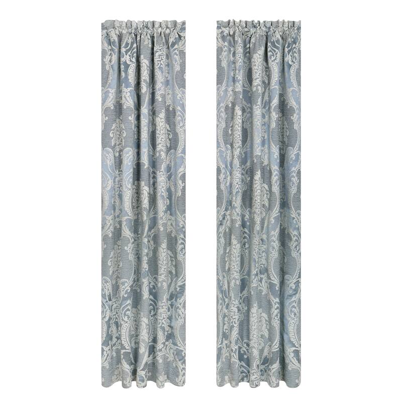 Queensbury Steel Blue Window Panel Pair