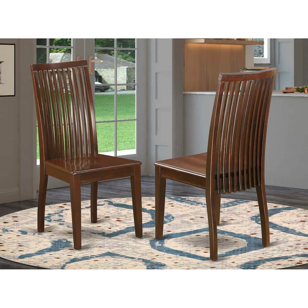 Dining Chair with Solid Wood Seat, Mahogany Finish, 39" High - 18