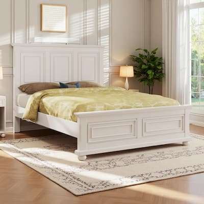 Solid Pine Wood Bed with Traditional Design by Harper&Bright Designs