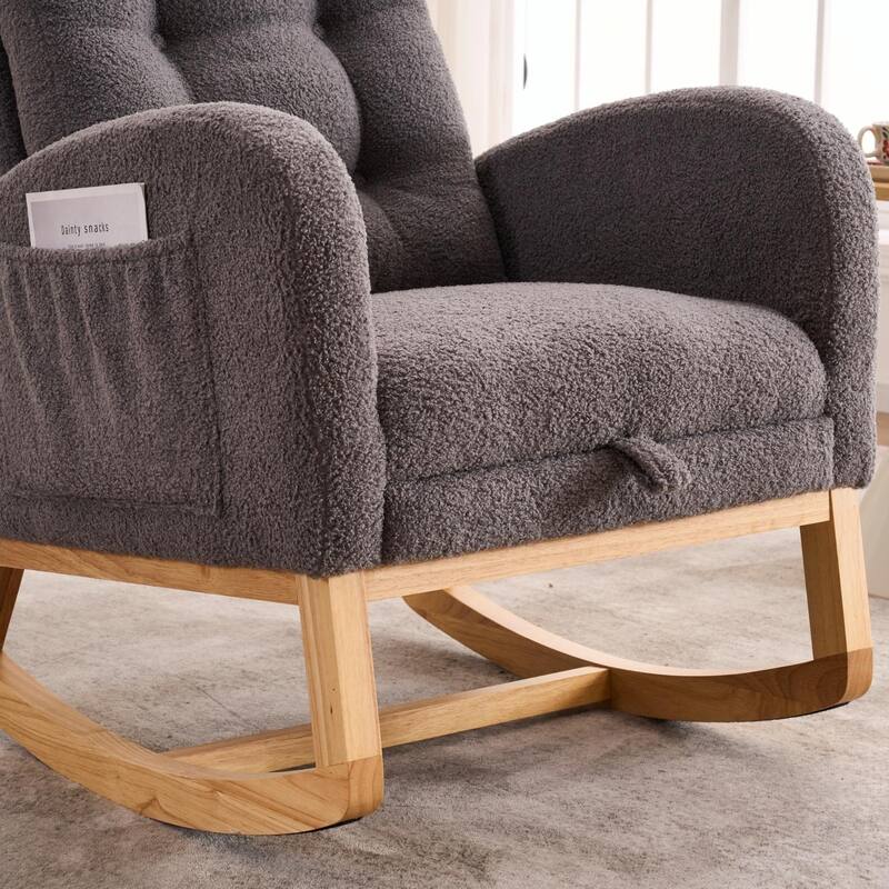 Nursery Rocking Chair - 39.76" Tall with Flip-Down Ottoman