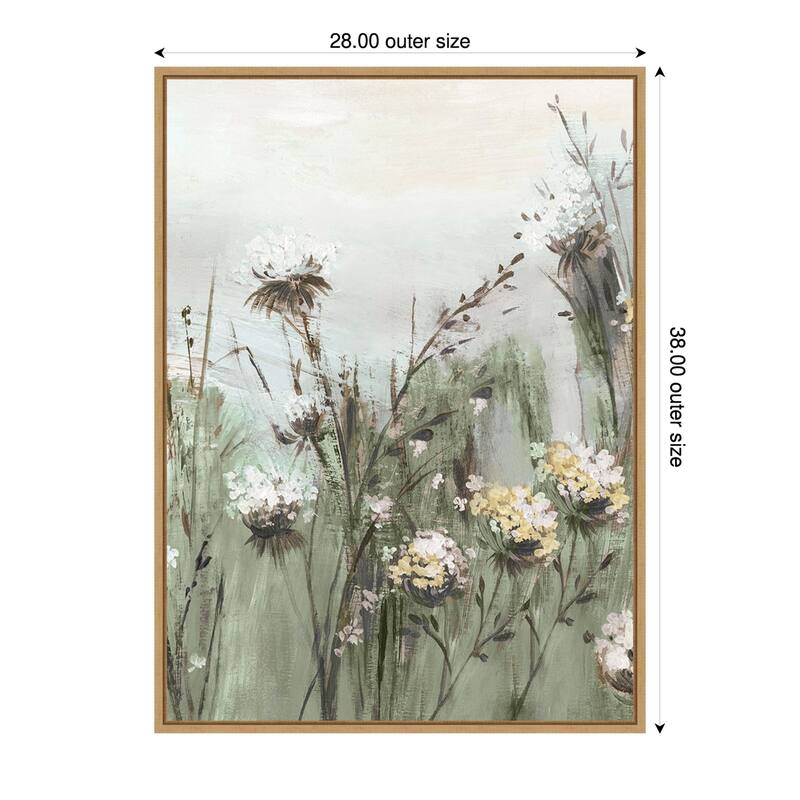 Wildflowers in a Gentle Breeze No. 1 by PI Studio Framed Canvas Wall Art Print - 28 x 38 in