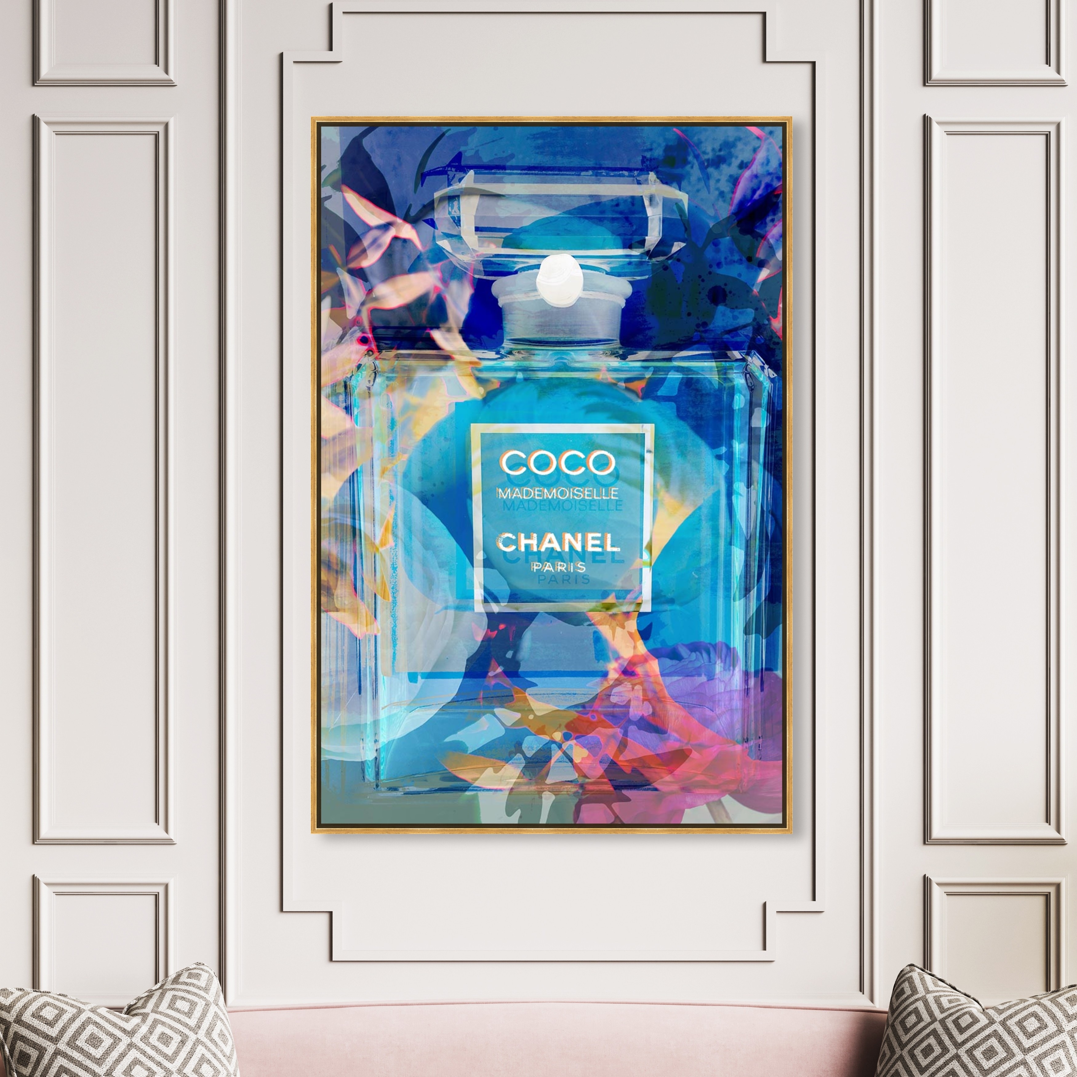 Oliver Gal 'Circe Perfume' Fashion and Glam Wall Art Framed Canvas Print  Perfumes - Blue, Gold - On Sale - Bed Bath & Beyond - 31794668