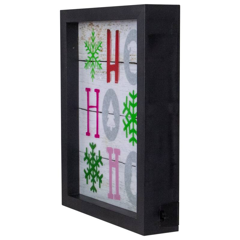 9" LED Lighted "HO HO HO" with Snowflakes Christmas Wall Art