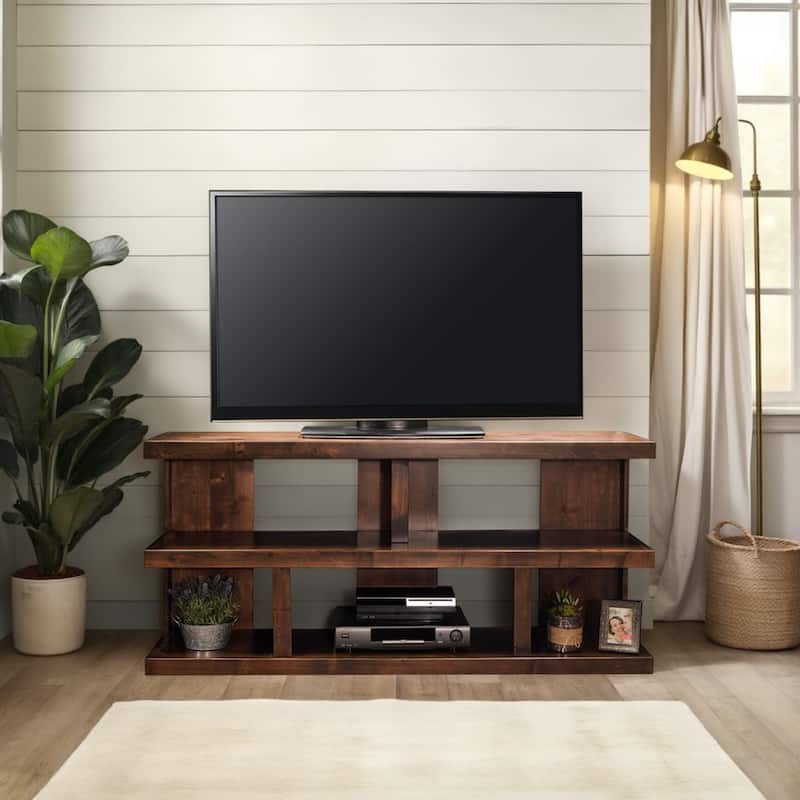 Bridgevine Home Sausalito 64 inch TV Stand for TVs up to 70 inches, No Assembly Required