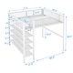 preview thumbnail 3 of 7, Full Size Metal Loft Bed with 4-Tier Shelves and Storage, White