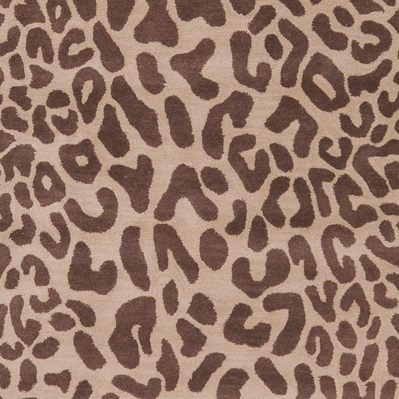 Hand-tufted Jungle Animal Print Round Wool Area Rug