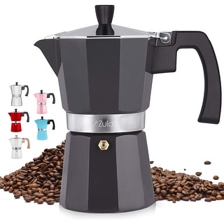 Zulay Classic Stovetop Espresso Maker 5.5 Espresso Cup Pot - Dark Grey ...
