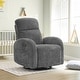 preview thumbnail 37 of 57, Power Swivel Rocker Glider Nursery Recliner with USB Port Black - Chenille
