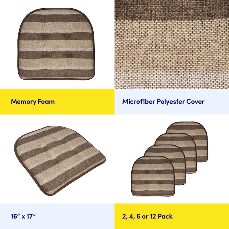 Bradford Striped U Shaped Memory Foam Chair Pad