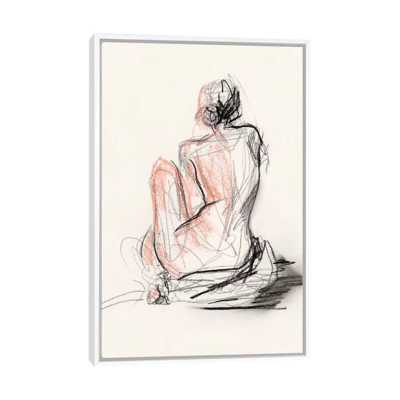 iCanvas "Figure Gesture II" by Jennifer Paxton Parker Framed Canvas Print - White - 26x18