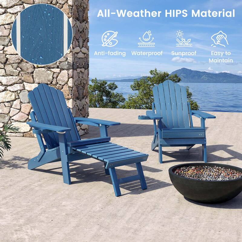 Costway Patio Adirondack Chair All-Weather HIPS Lounge Chair with - See Details