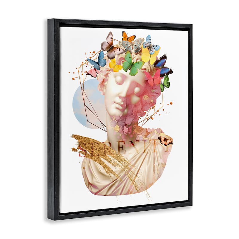 Stupell Serenity Statue Collage Framed Floater Canvas Wall Art Design By Susan Arnot