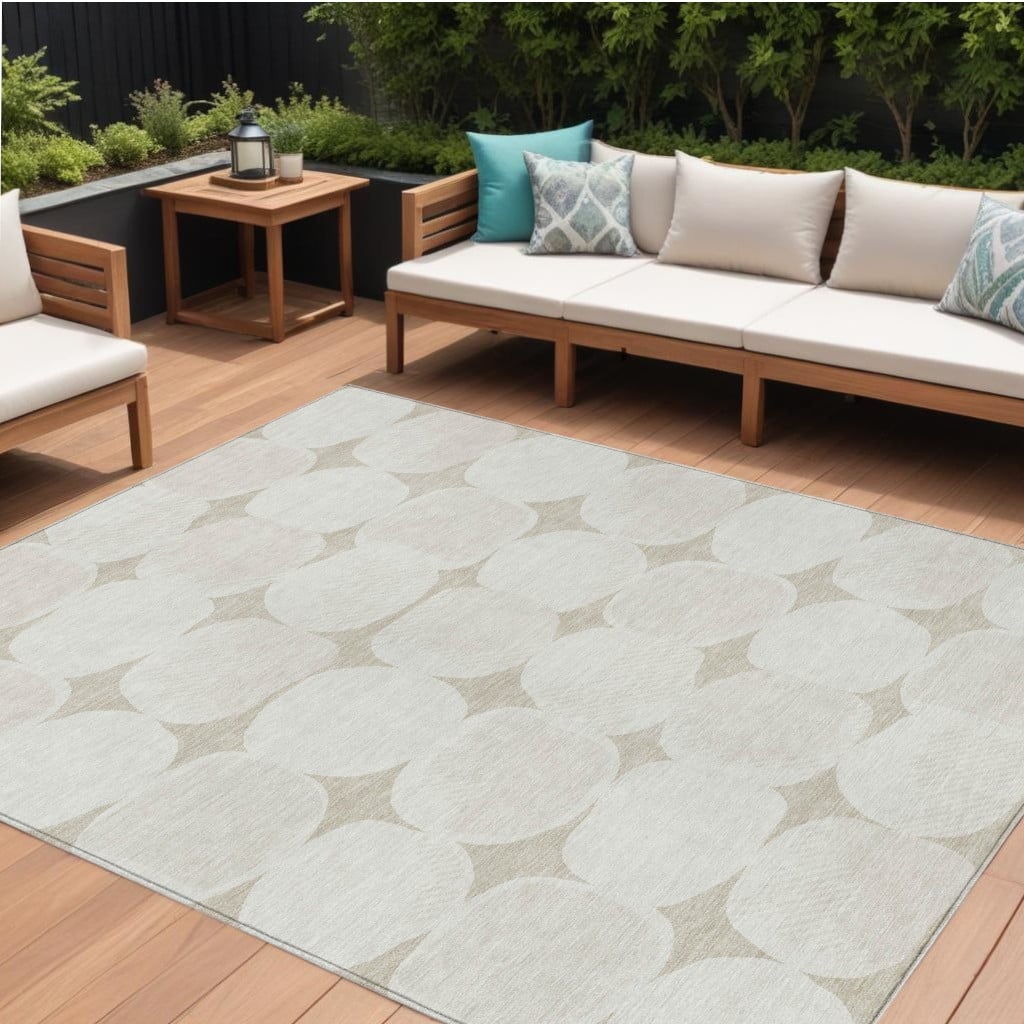 HomeRoots Abstract Transitional Rectangle Outdoor Rug