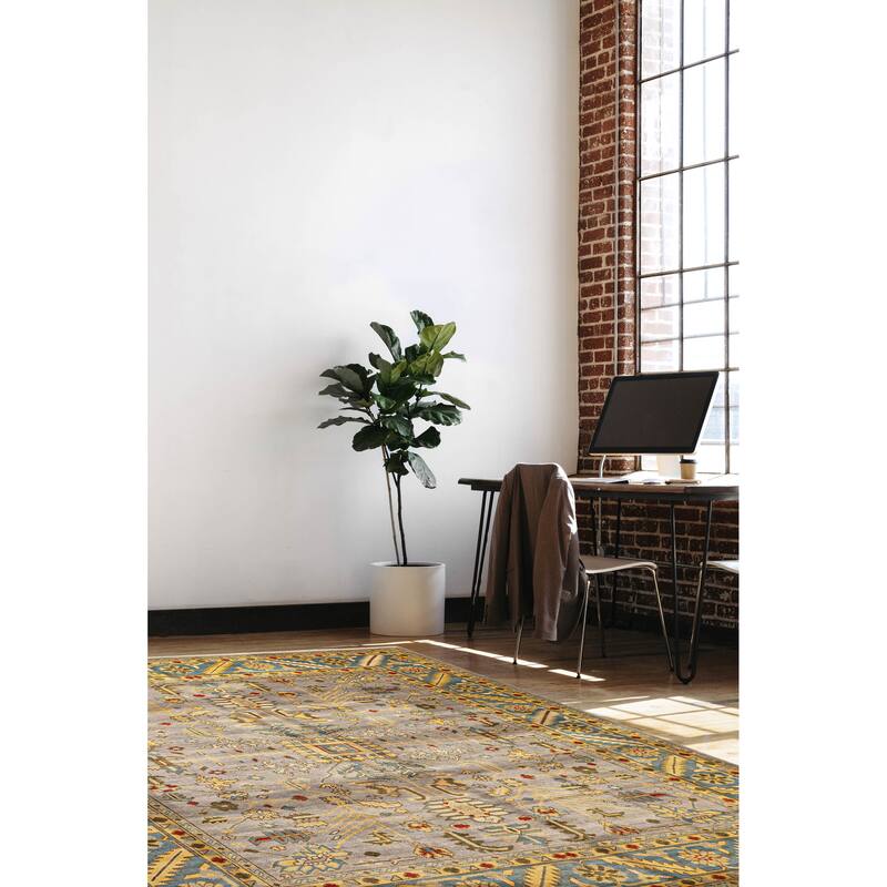ECARPETGALLERY Hand-knotted Serapi Heritage Grey Wool Rug - 9'11 x 11'11