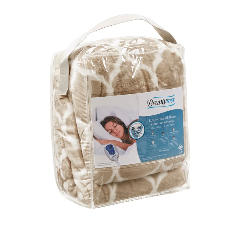 Beautyrest Oversized Heated Ogee Throw