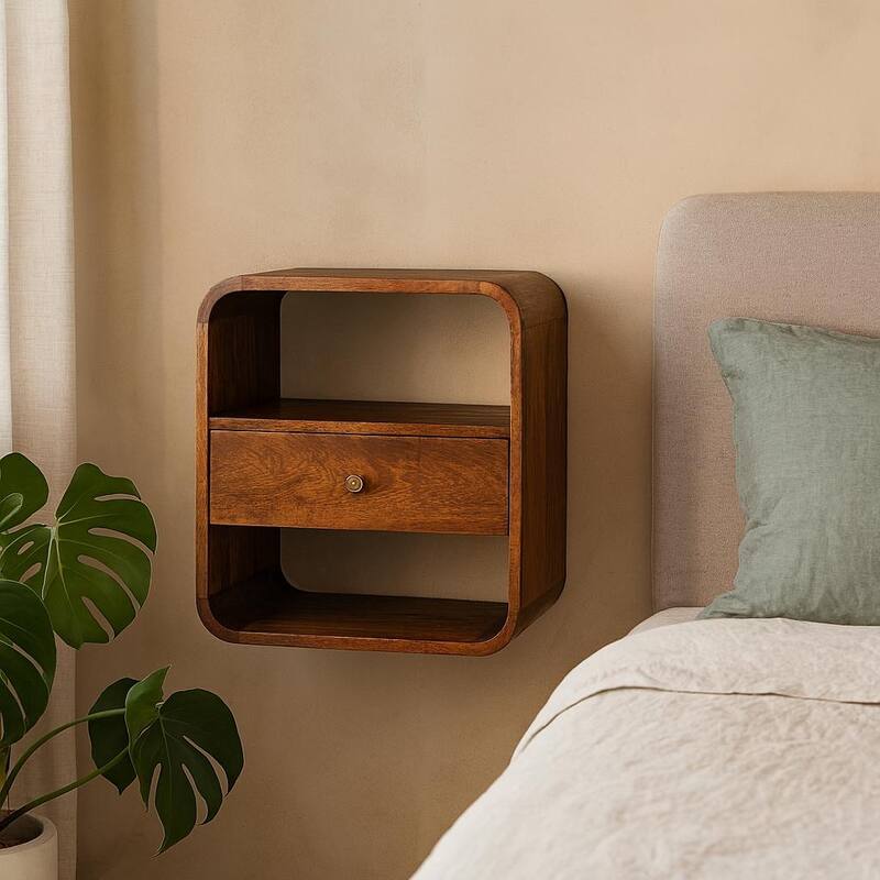 Chestnut Curved Edge Nightstand