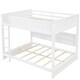 preview thumbnail 10 of 15, White Color Queen over Queen Bunks Platform Bed with Storage Cabinets and USB Ports