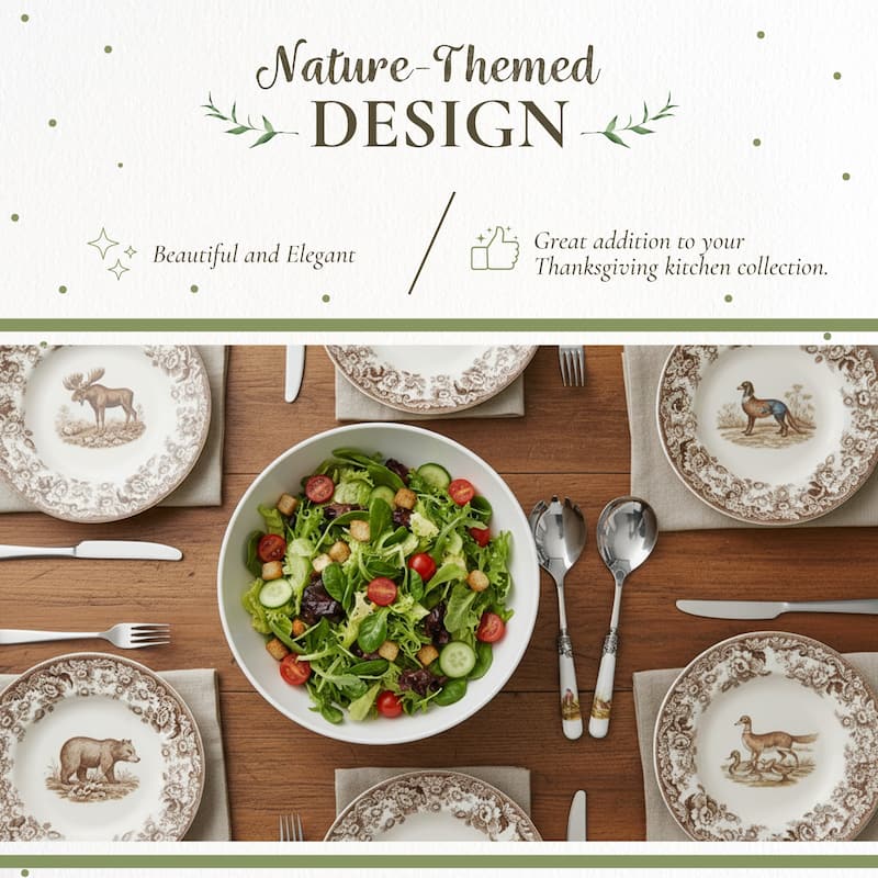 Spode Woodland Set of 2 Salad Servers - 10"