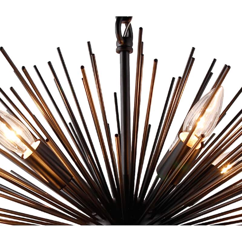 12 Light Sputnik Chandelier in Black finish - 24wx24Lx15.80H in.