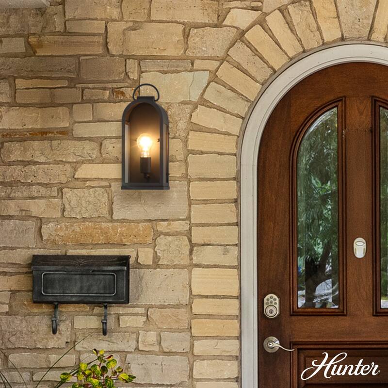 Hunter Kendra Bell Outdoor WeatherMax Wall Light - Pocket Lantern, Transitional, Low-Profile - Resists Extreme Weather! - 16.25"