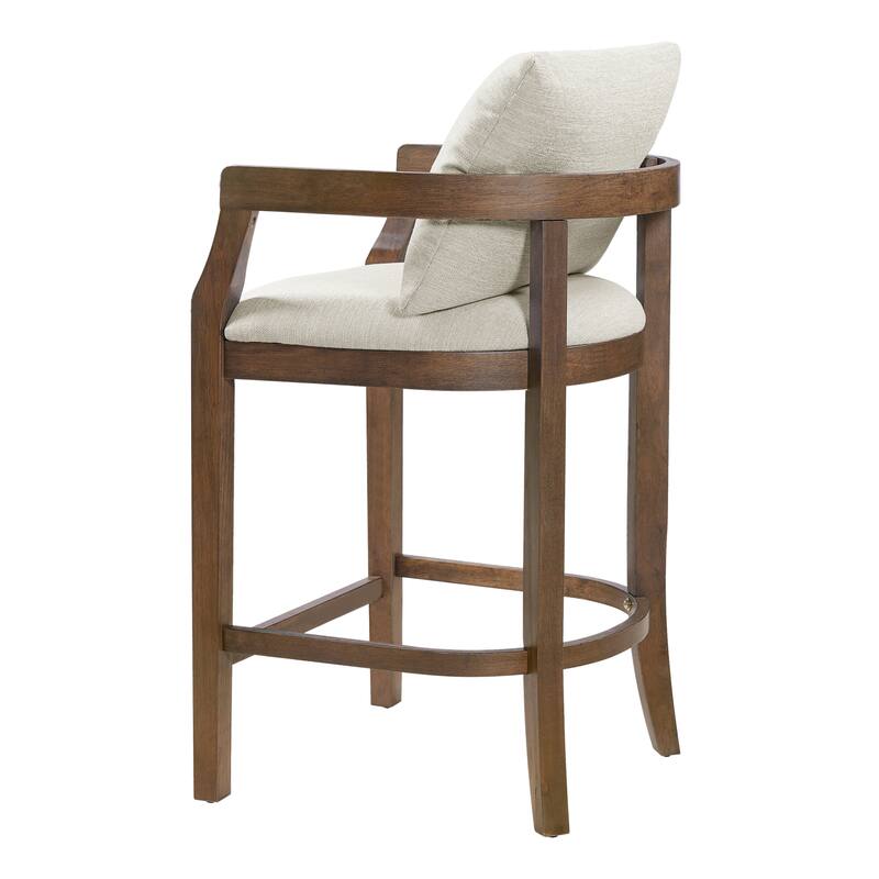 Christopher Knight Home - Rosdale Modern Upholstered Counter Height Bar Stool with Armrests, Padded Seat & Backrest, Set of 2