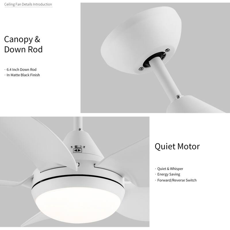 Modern 30-in.Integrated LED Ceiling Fan With Matte White Blades - 30 INCHES