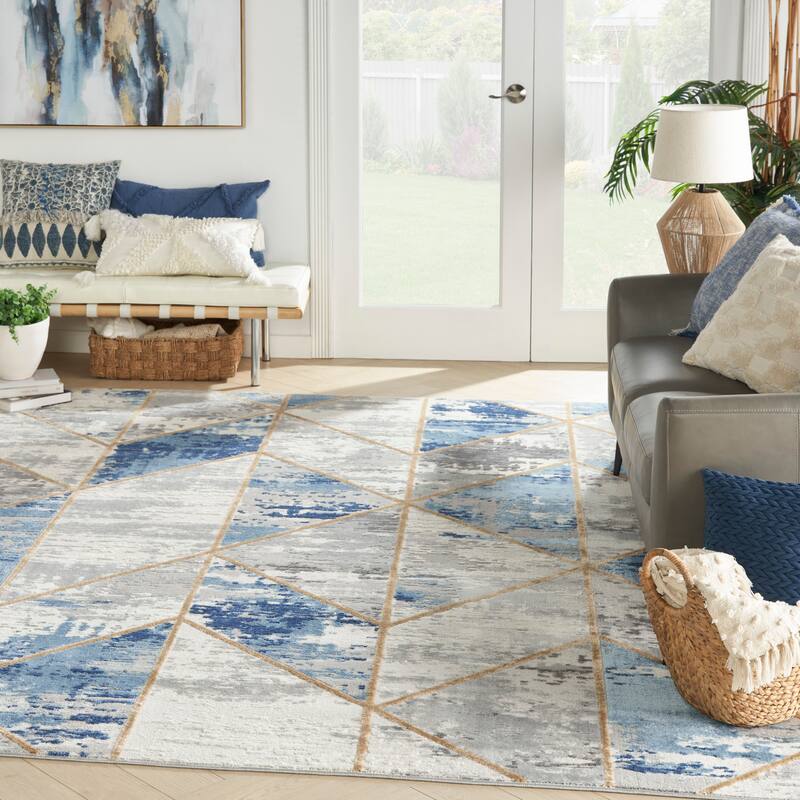Nourison Elation Abstract Geometric Glam Area Rug